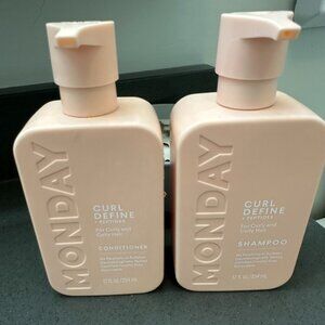 NEW Set of 2 Monday Curl Define + Peptides Shampoo and Conditioner 12 fl oz